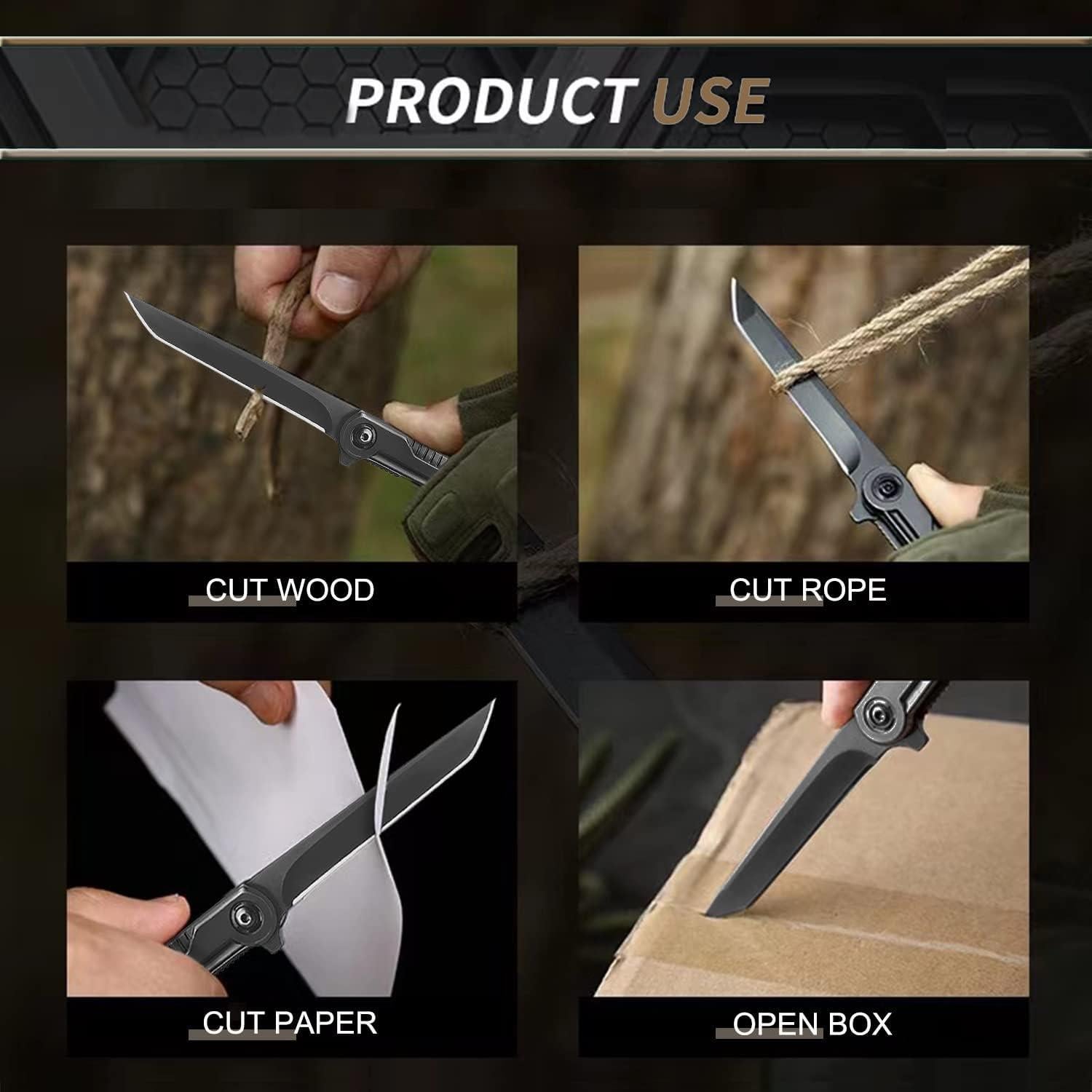 Cuchillo de bolsillo CABUGE EDC Plegable 20.3 cm Acero Inoxidable