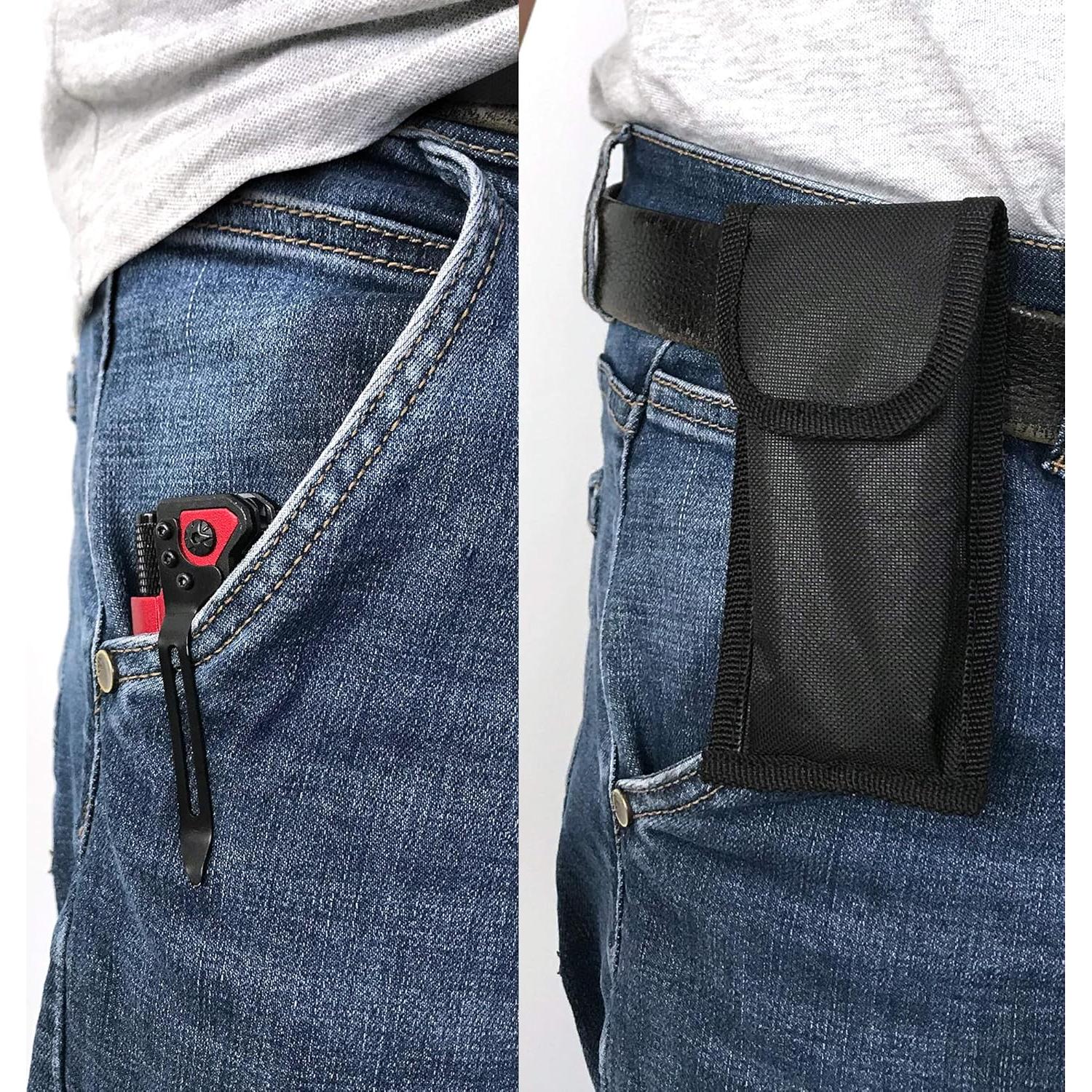 Cuchillo Plegable 7-en-1 Albatross con Linterna y Rompedor de Cristales - Herramienta de Emergencia Roja