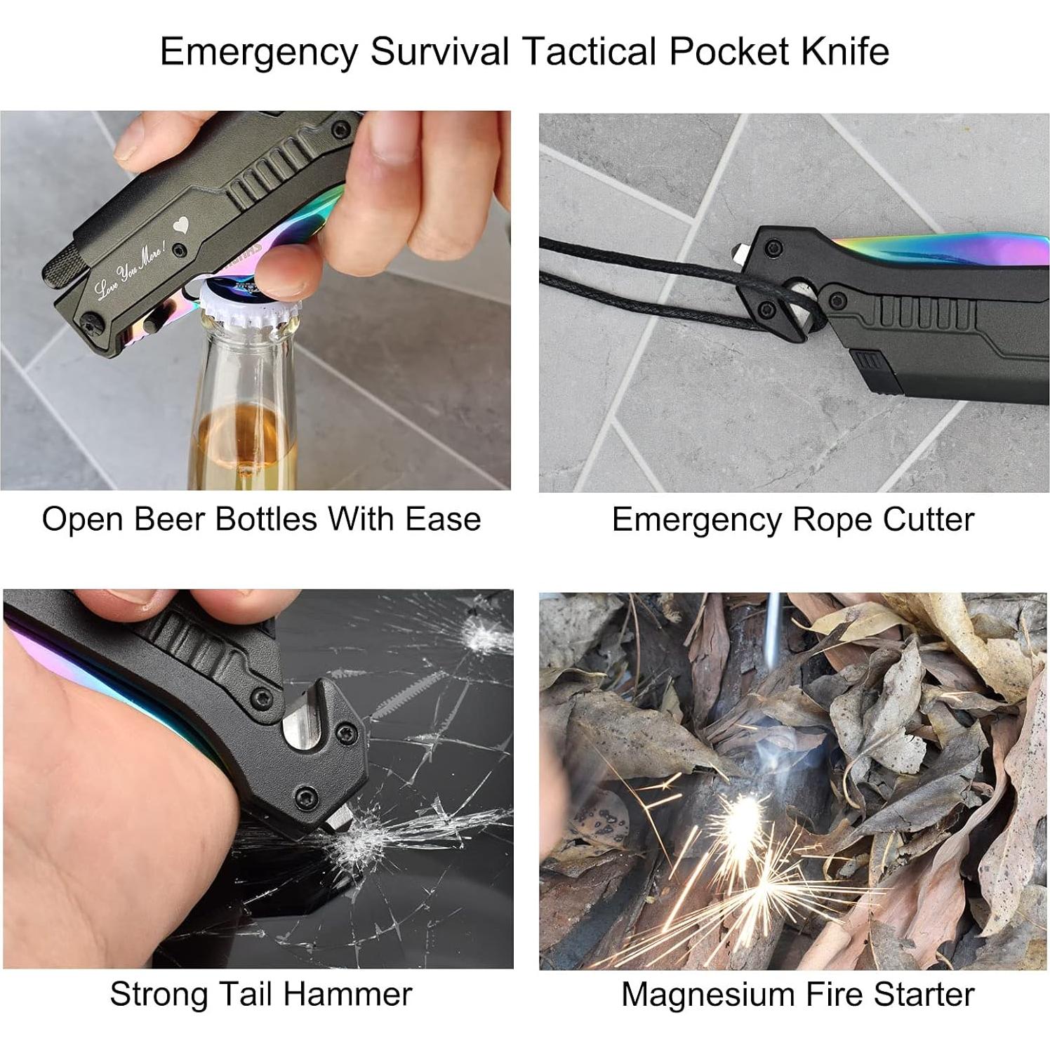 Cuchillo Plegable Multifuncional SHUBHADA Titanio Colorido