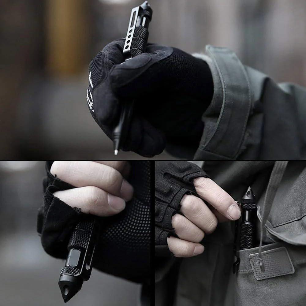 Conjunto de 4 bolígrafos tácticos OIJ con rompevidrios y 16 recargas