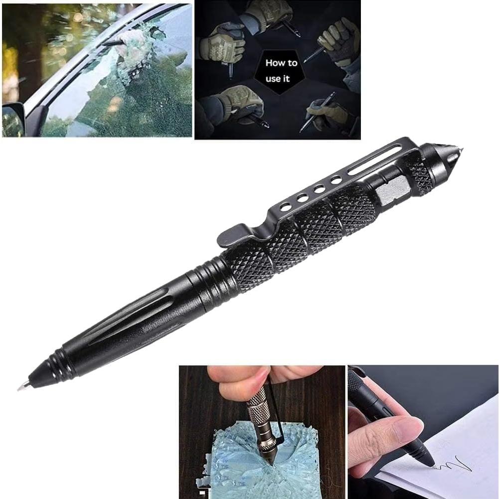 Conjunto de 4 bolígrafos tácticos OIJ con rompevidrios y 16 recargas