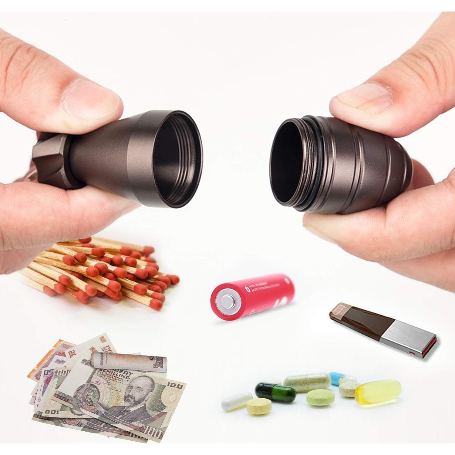 Contenedor de Pastillas a Prueba de Agua EDCFans Marrón