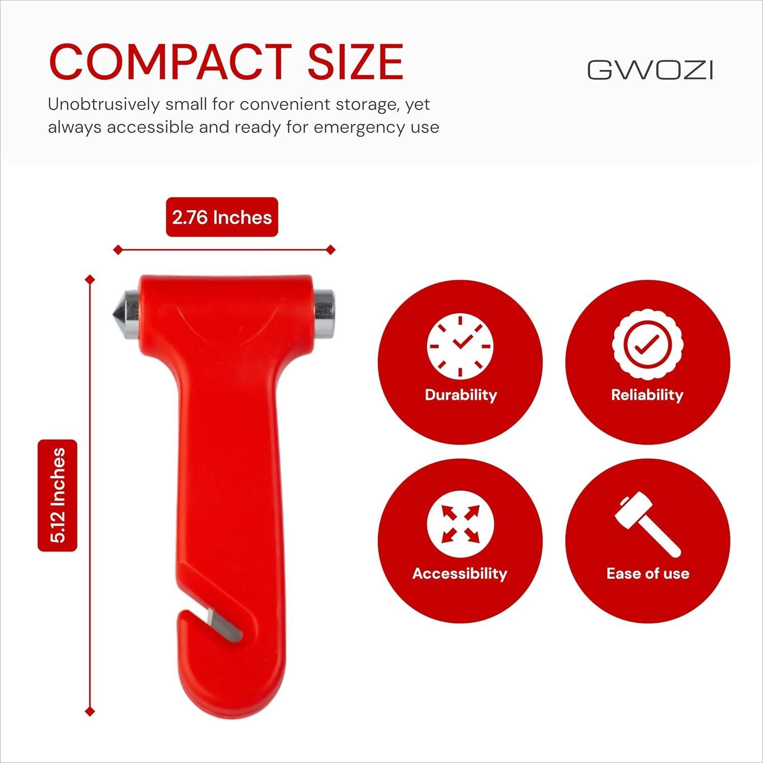Cortador de Cinturón de Seguridad y Rompedor de Ventanas GWOZI 2-en-1