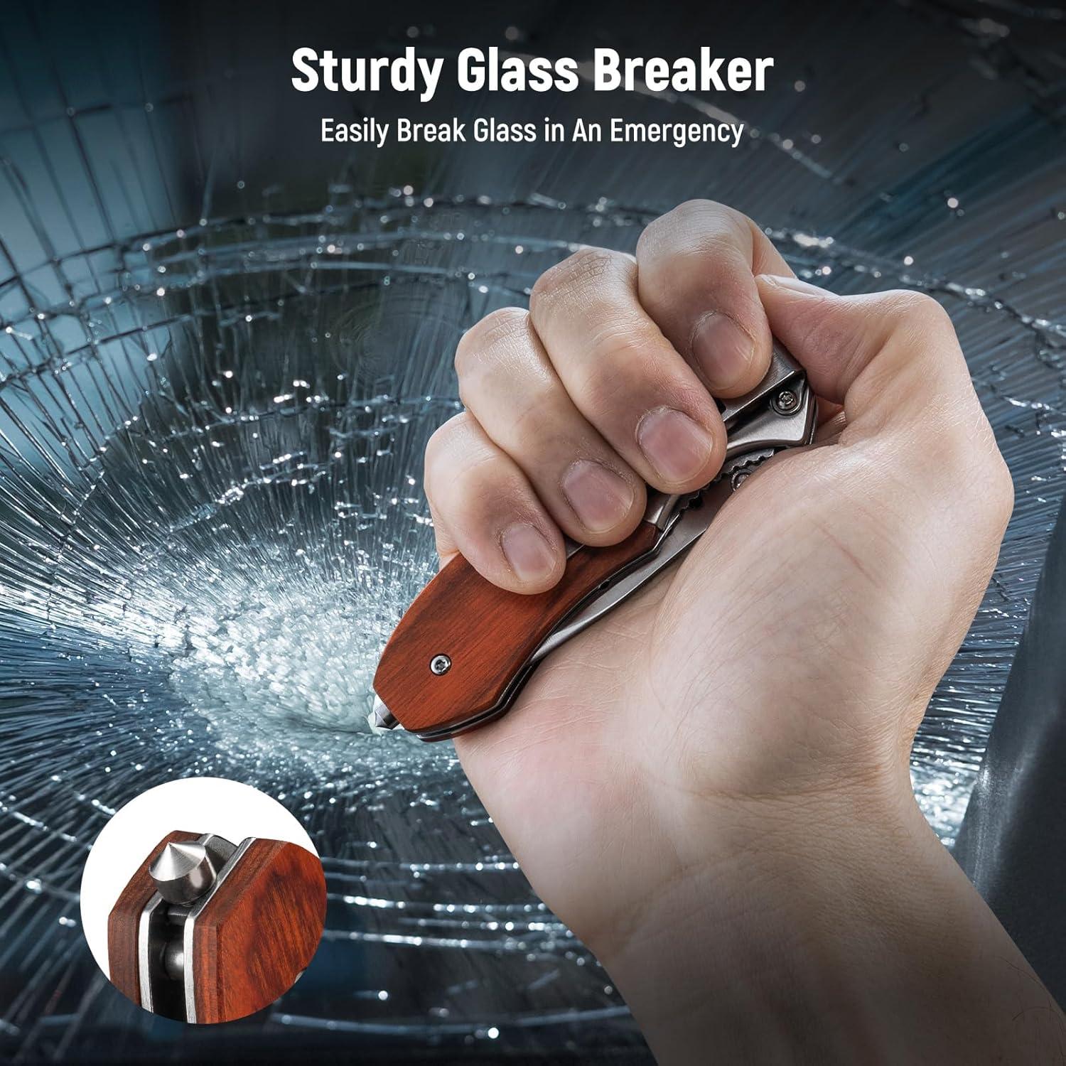 Cuchillo de bolsillo KEXMO 7.57 cm acero inoxidable mango madera