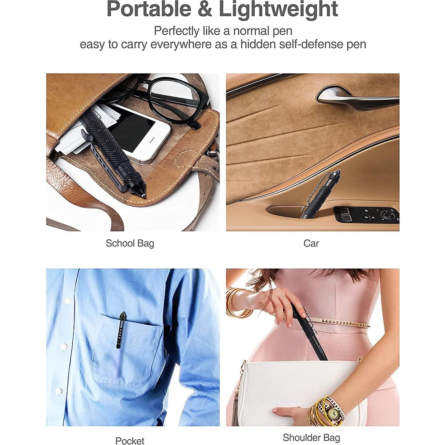 Paquete de 3 Bolígrafos Tácticos Axmerdal de Aluminio 1.5cm