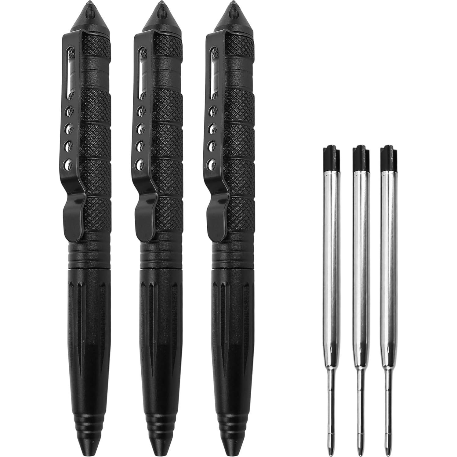 Juego de 3 bolígrafos tácticos BuleVina con rompevidrios