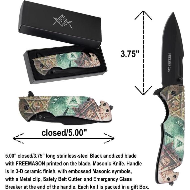 Cuchillo de bolsillo Trendy Zone 21 masónico 12.7 cm plegable