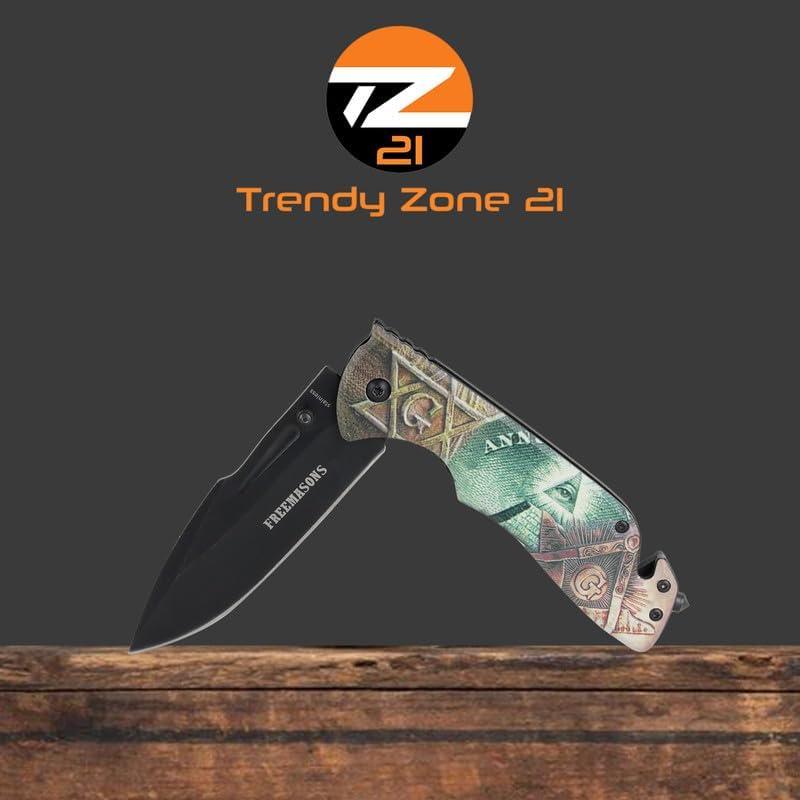 Cuchillo de bolsillo Trendy Zone 21 masónico 12.7 cm plegable