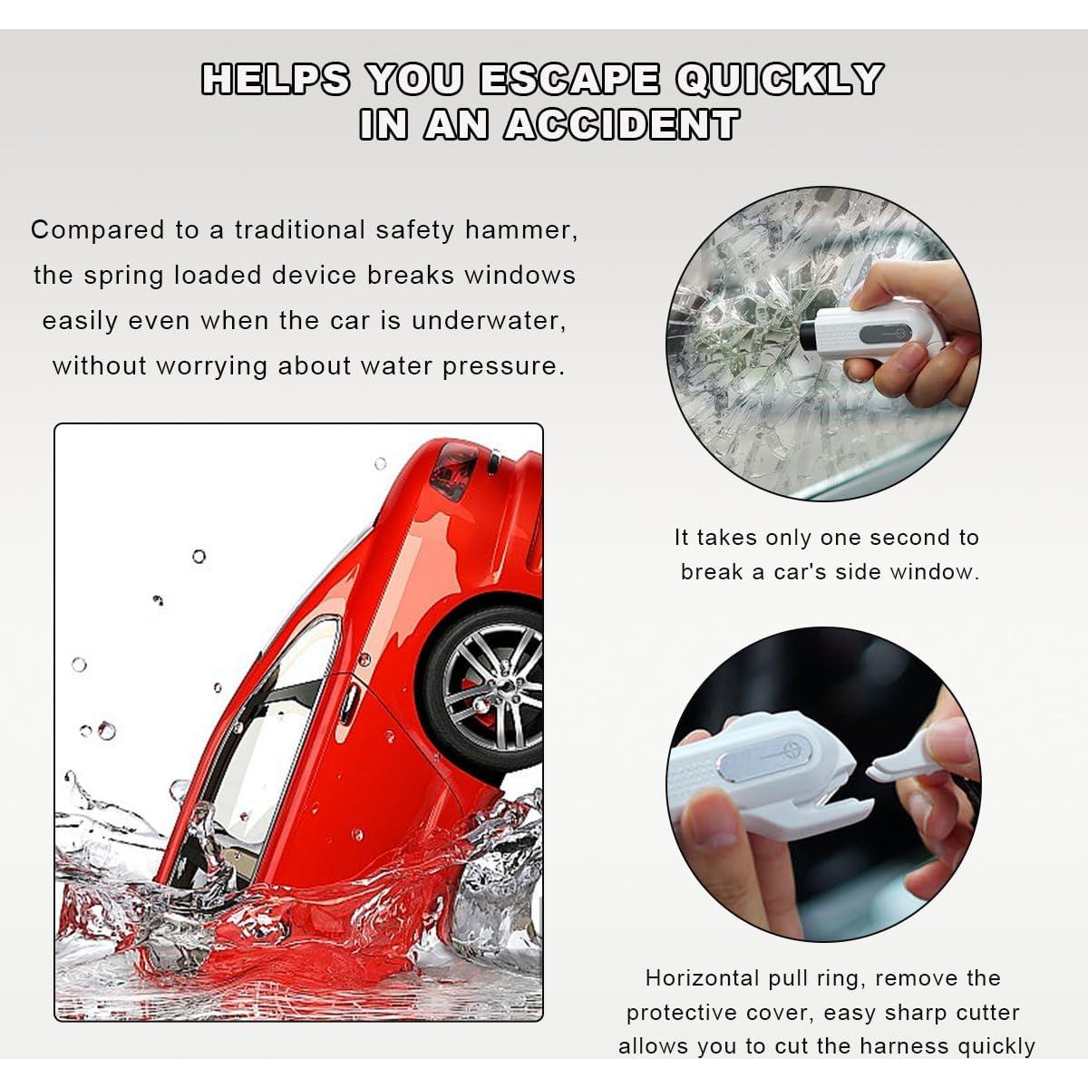 Rompe Ventanas de Coche Wevdn con Cuchilla de Acero Inoxidable Rosa