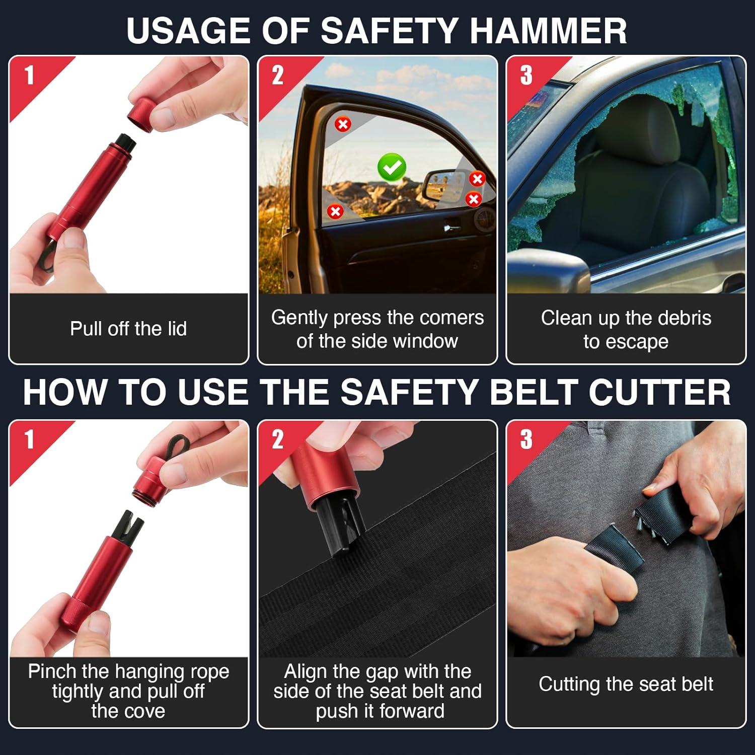 Juego de 2 Martillos de Seguridad Wenvastree para Automóvil