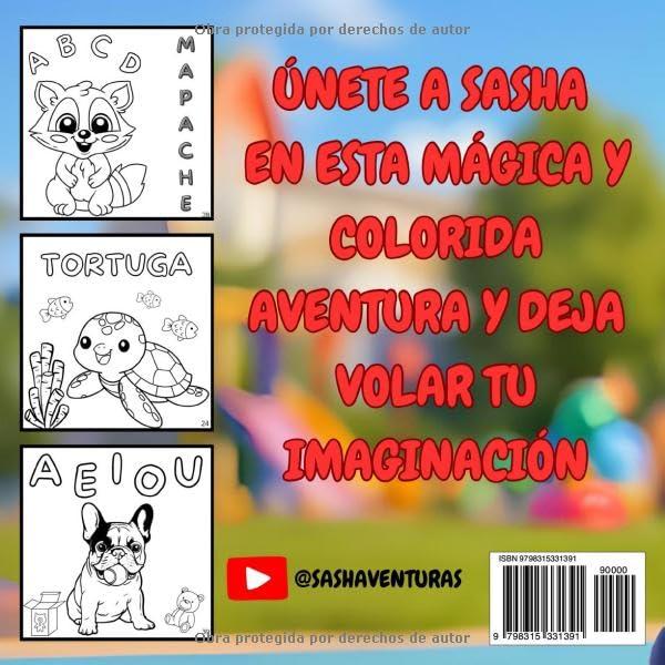 Libro de Colorear Sasha, Animales Adorables: Páginas educativas para colorear con 55 animales adorables, para niños de 2 a 7 años.: Version Español (Spanish Edition)