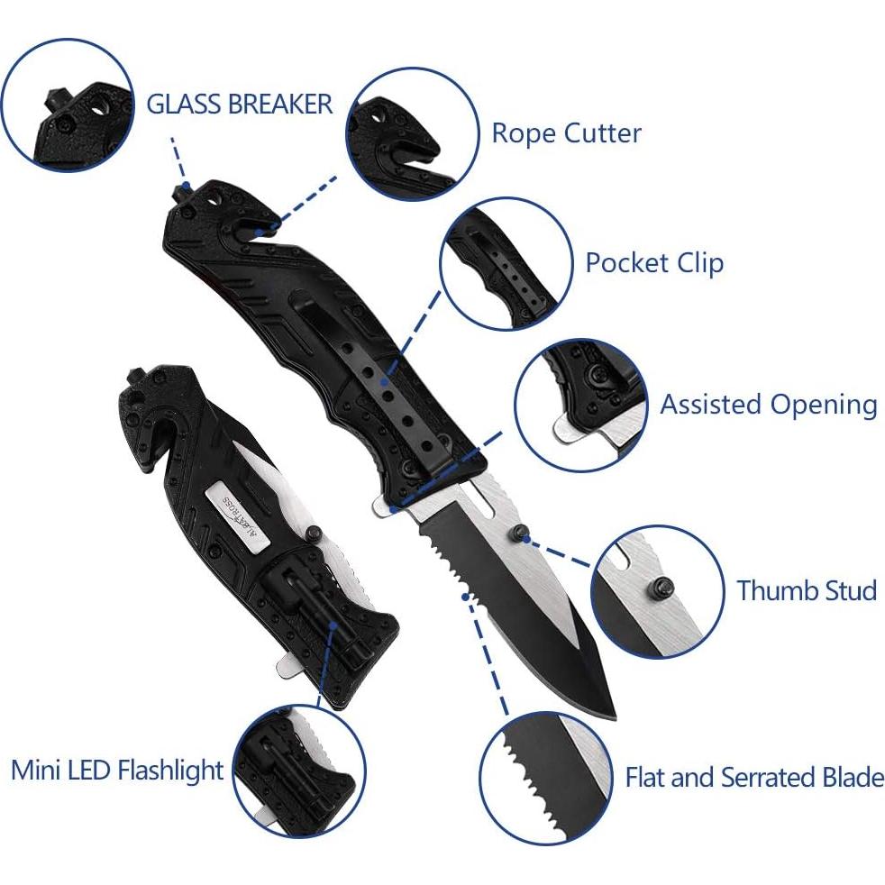 Cuchillo Táctico ALBATROSS Dispatcher 5-en-1 con Linterna