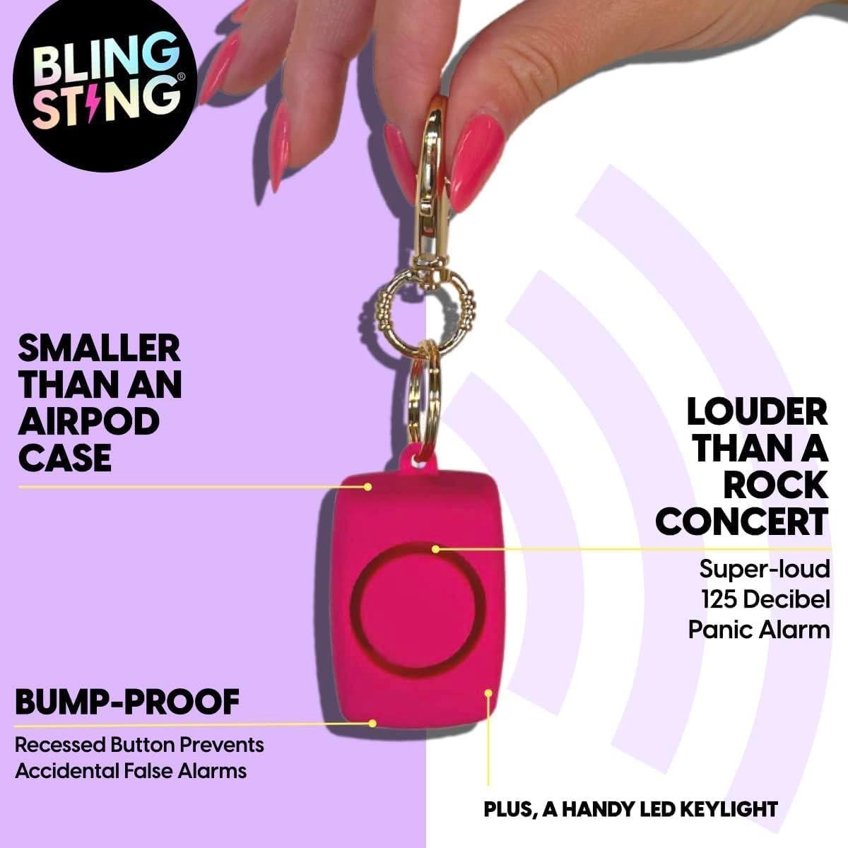 Dúo de Seguridad Rosa Blingsting: Sirena 125dB y Martillo Escape