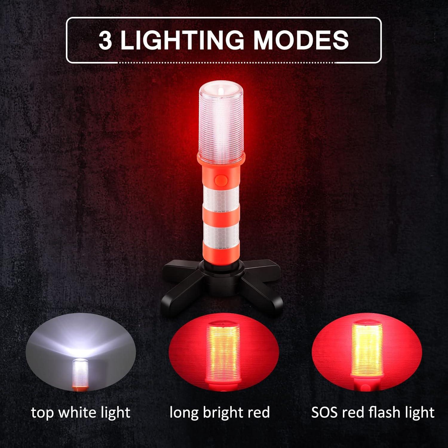 Kit de Bengalas LED de Emergencia OurLeeme, 2 Juegos, Naranja