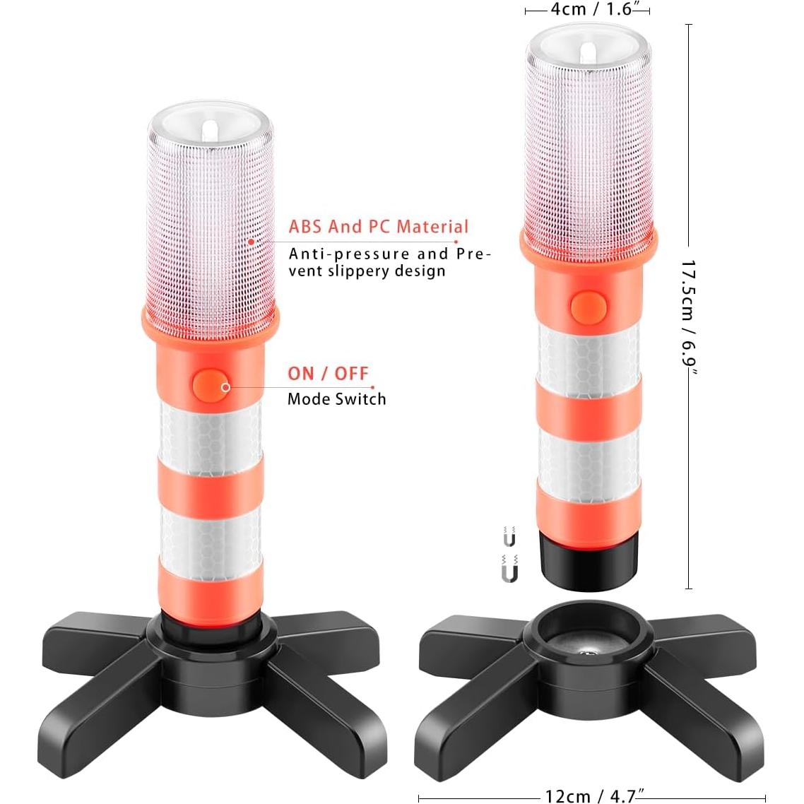 Kit de Bengalas LED de Emergencia OurLeeme, 2 Juegos, Naranja