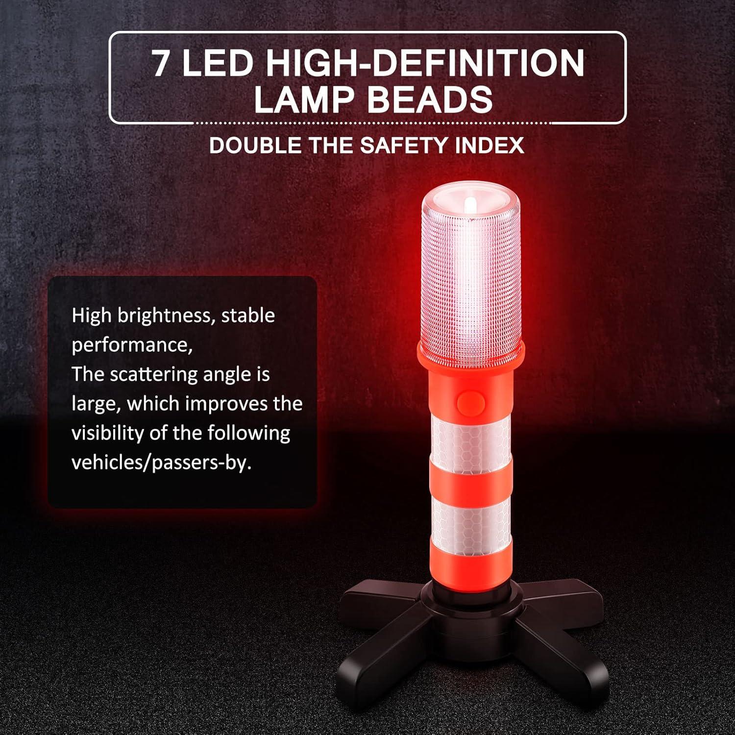 Kit de Bengalas LED de Emergencia OurLeeme, 2 Juegos, Naranja