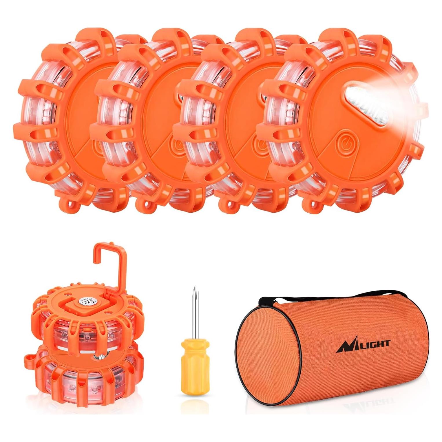 Luces de Emergencia LED Nilight 6 Pcs con Modos SOS y Base Magnética