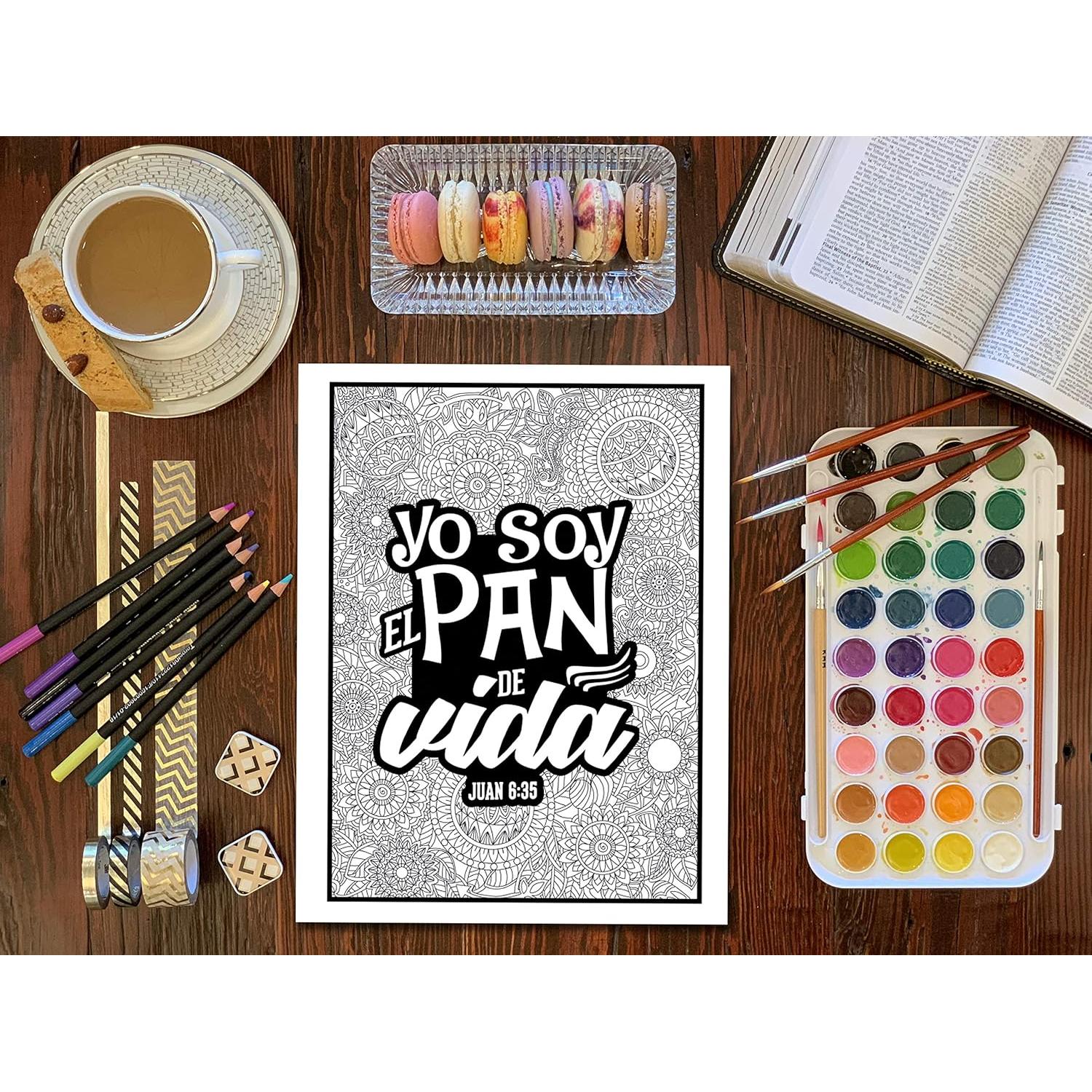 Colorea las palabras de Jesús: Un libro cristiano de colorear para adultos (Spanish Edition)