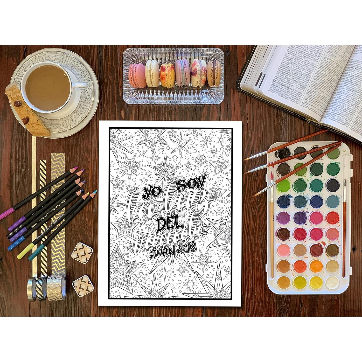 Colorea las palabras de Jesús: Un libro cristiano de colorear para adultos (Spanish Edition)