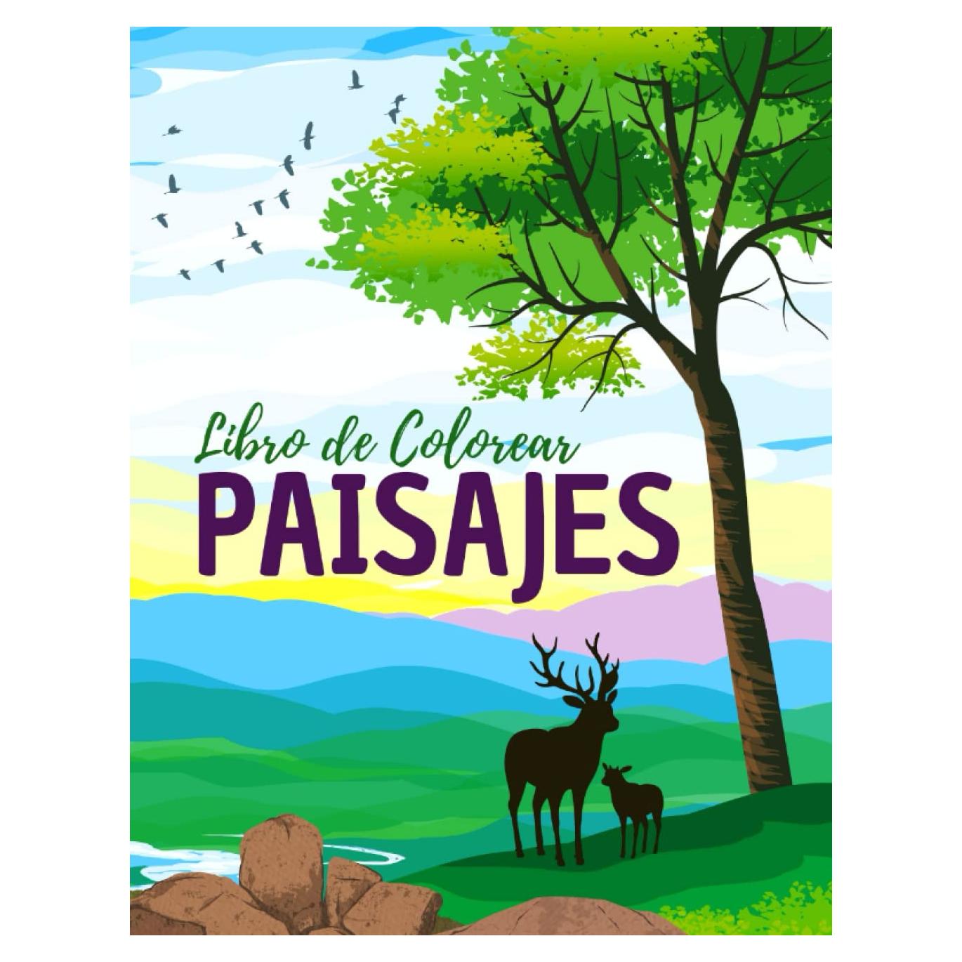 Libro de colorear Paisajes: 50 láminas para colorear adultos, niños y personas mayores | paisajes para colorear, animales y naturaleza | dibujos ... de vacaciones para adultos (Spanish Edition)