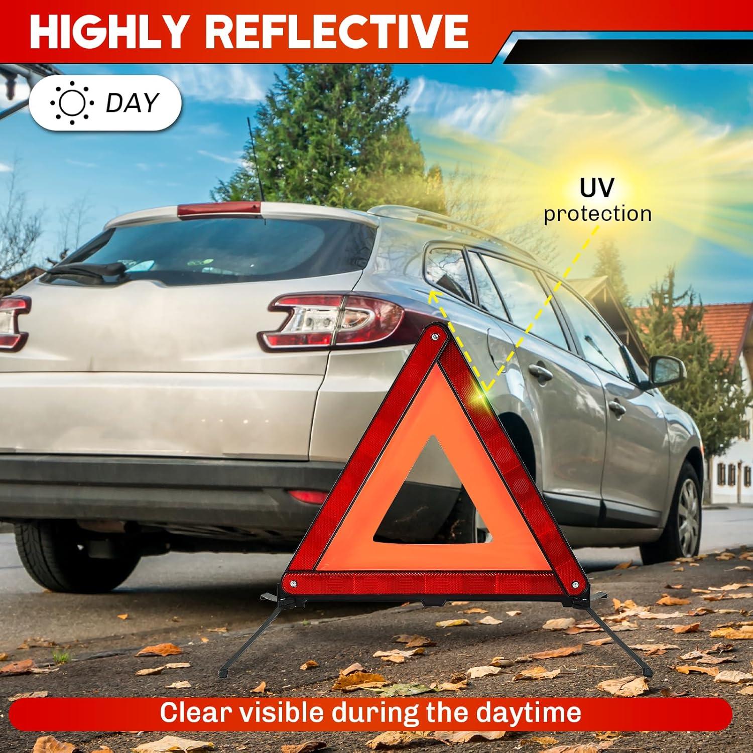 Kits de Triángulos de Advertencia Weyleity - 3 Piezas Reflectores