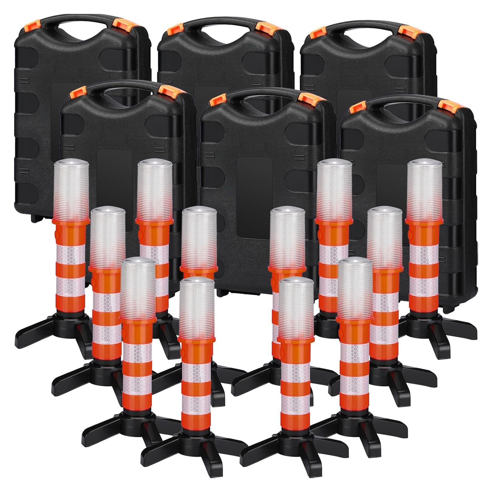 Kit de Bengalas LED de Emergencia Leumoi - 12 Piezas con Bases Magnéticas