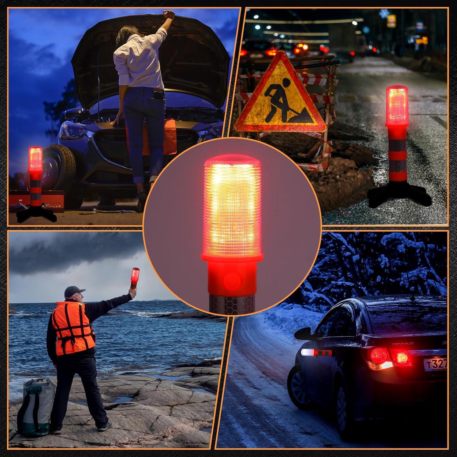 Kit de Bengalas LED de Emergencia Leumoi - 12 Piezas con Bases Magnéticas