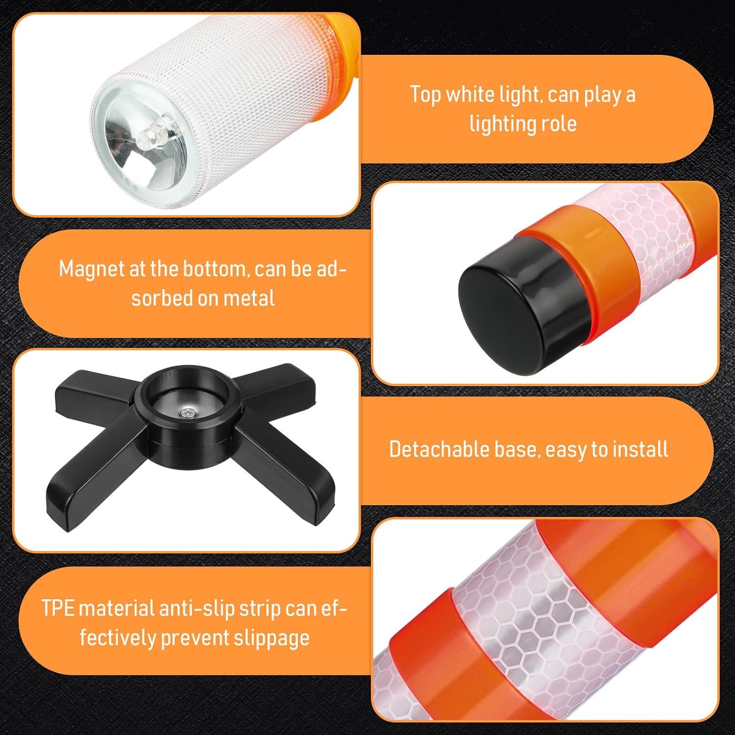 Kit de Bengalas LED de Emergencia Leumoi - 12 Piezas con Bases Magnéticas