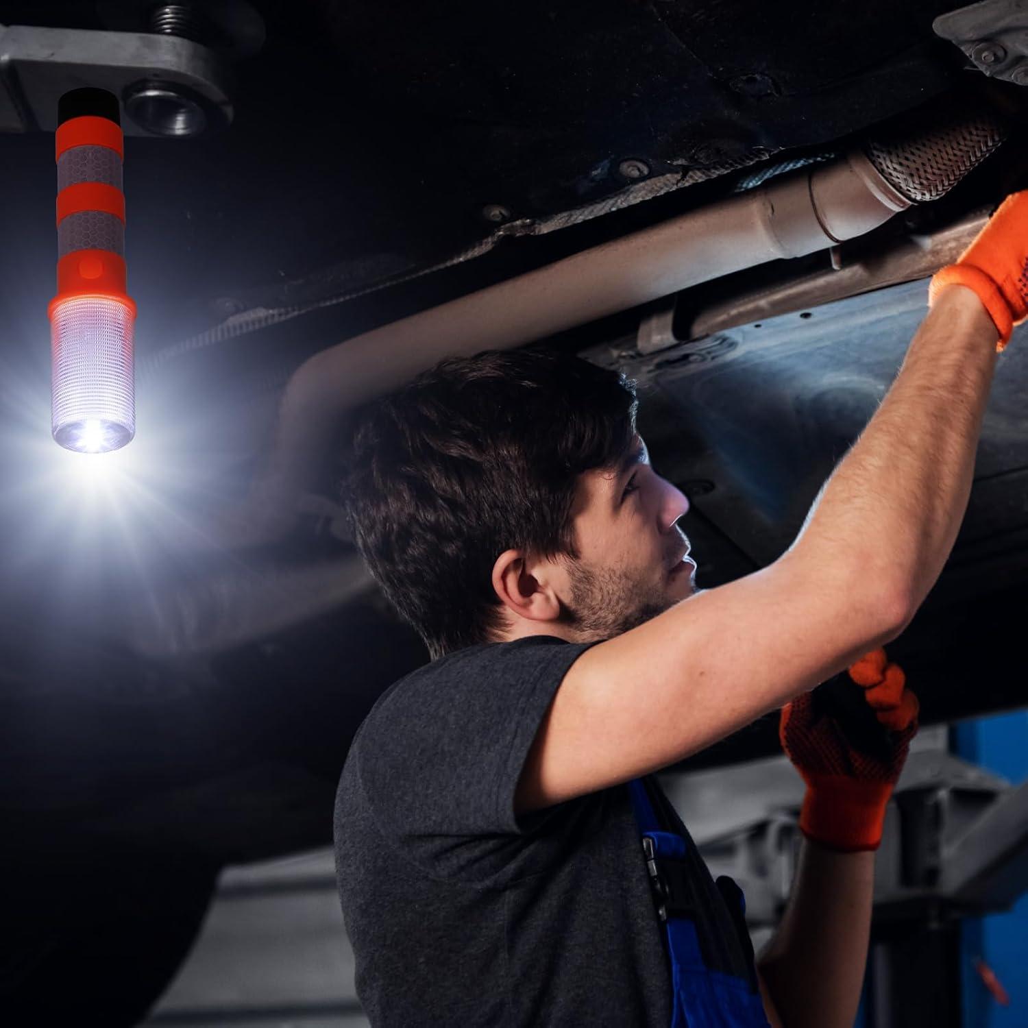 Kit de Bengalas LED de Emergencia Leumoi - 12 Piezas con Bases Magnéticas