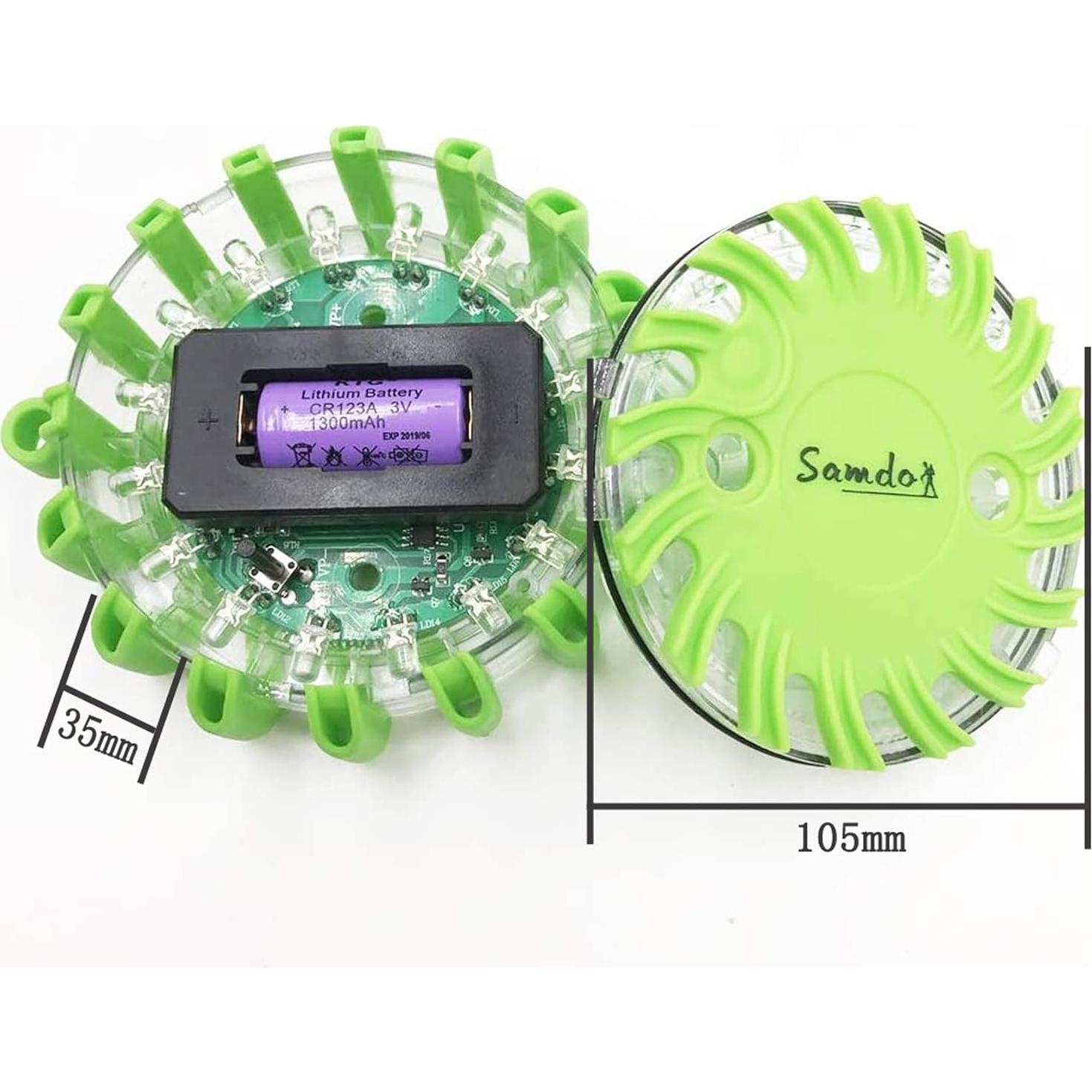 Lámpara de Beacon Magnética Impermeable SAMDO Verde 9 Patrones