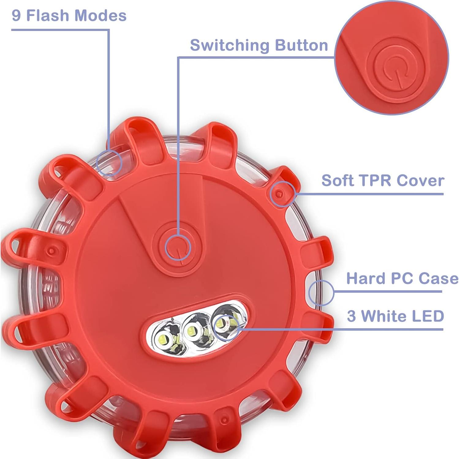 Bengalas LED recargables TEAHOOR - Kit de 4 luces de emergencia
