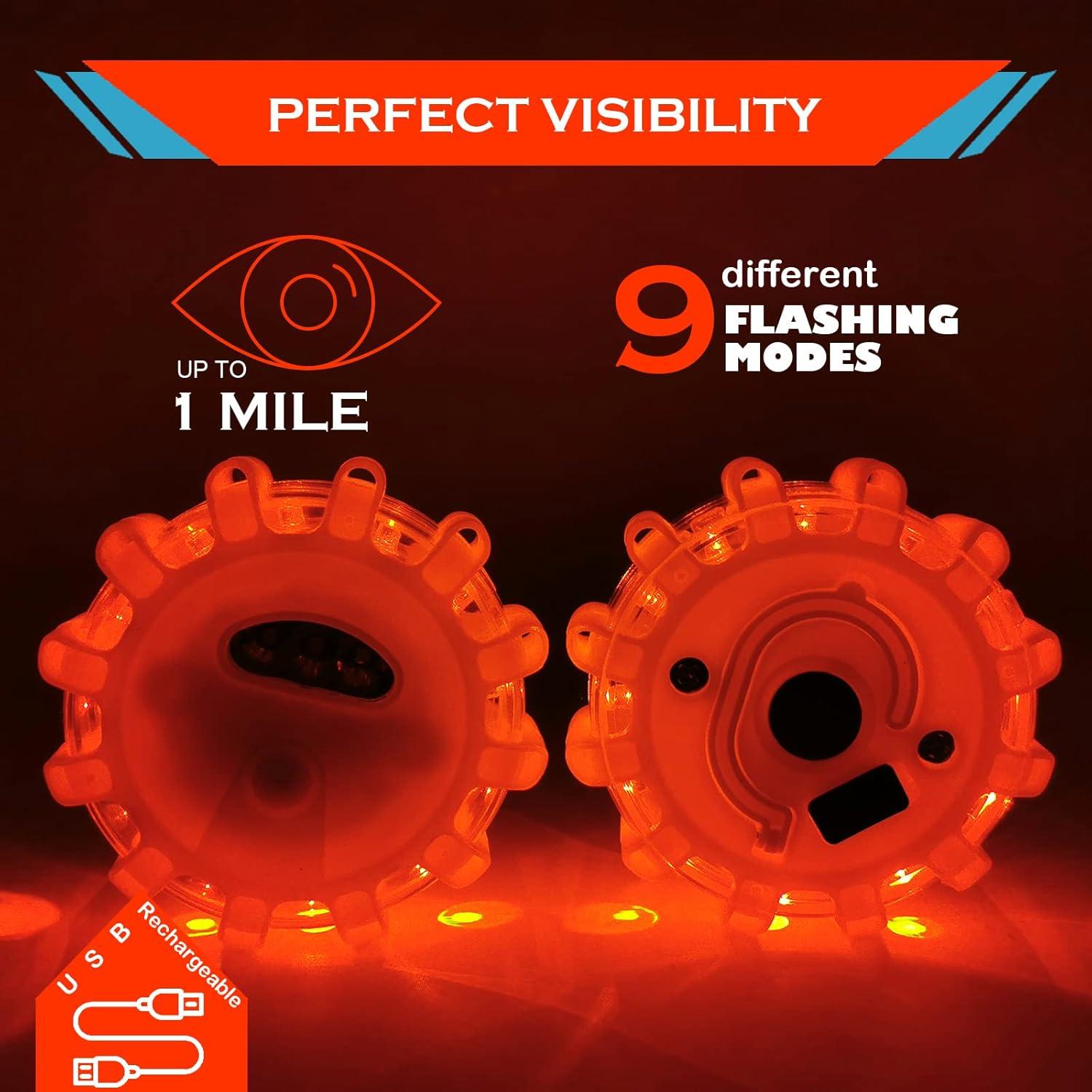 Bengalas LED recargables TEAHOOR - Kit de 4 luces de emergencia