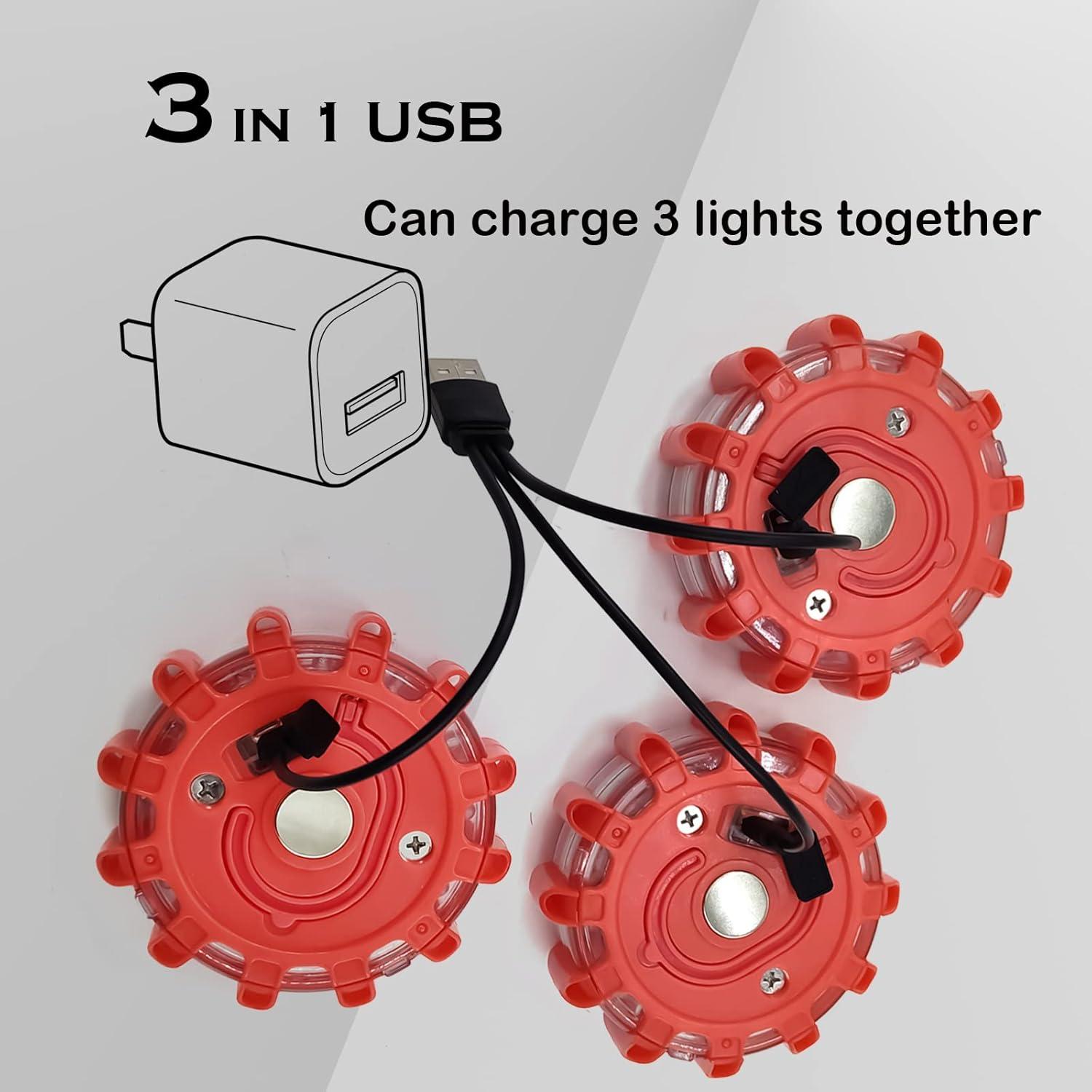 Bengalas LED recargables TEAHOOR - Kit de 4 luces de emergencia