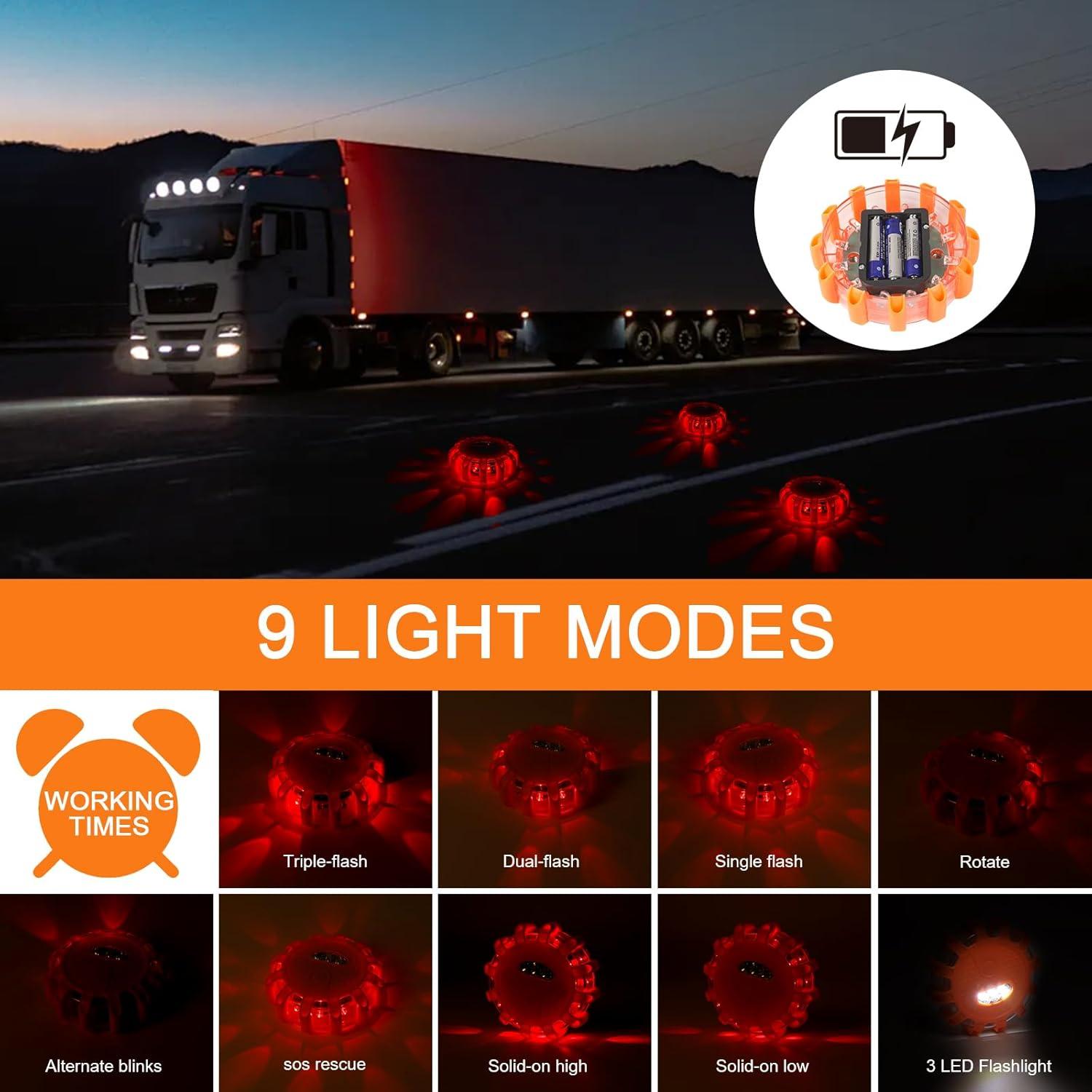 Paquete de 3 luces de emergencia LED Yinaolan - 9 modos