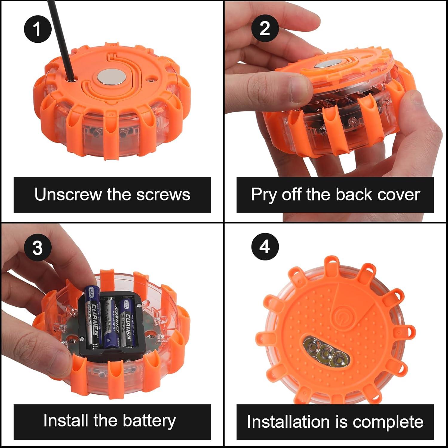 Paquete de 3 luces de emergencia LED Yinaolan - 9 modos