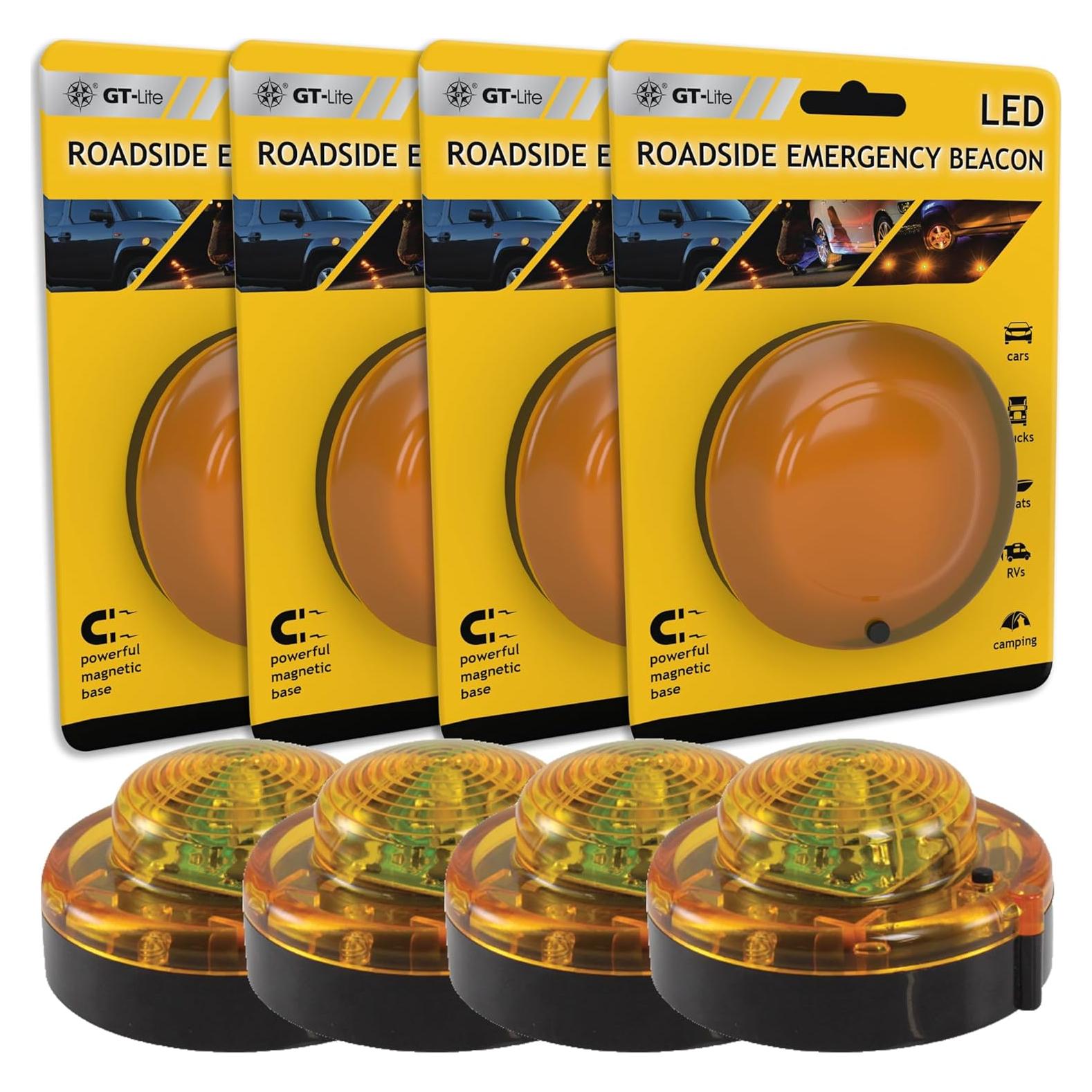 Paquete de 4 Balizas LED de Emergencia GT-Lite Amarillas