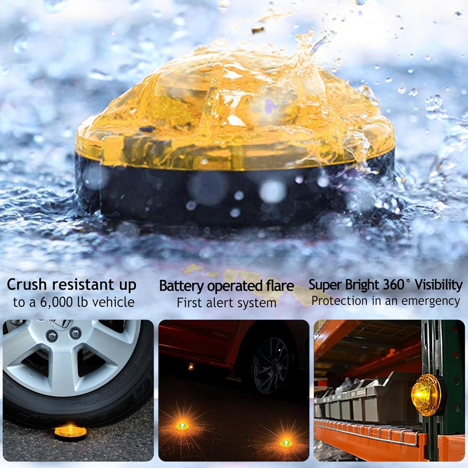 Paquete de 4 Balizas LED de Emergencia GT-Lite Amarillas