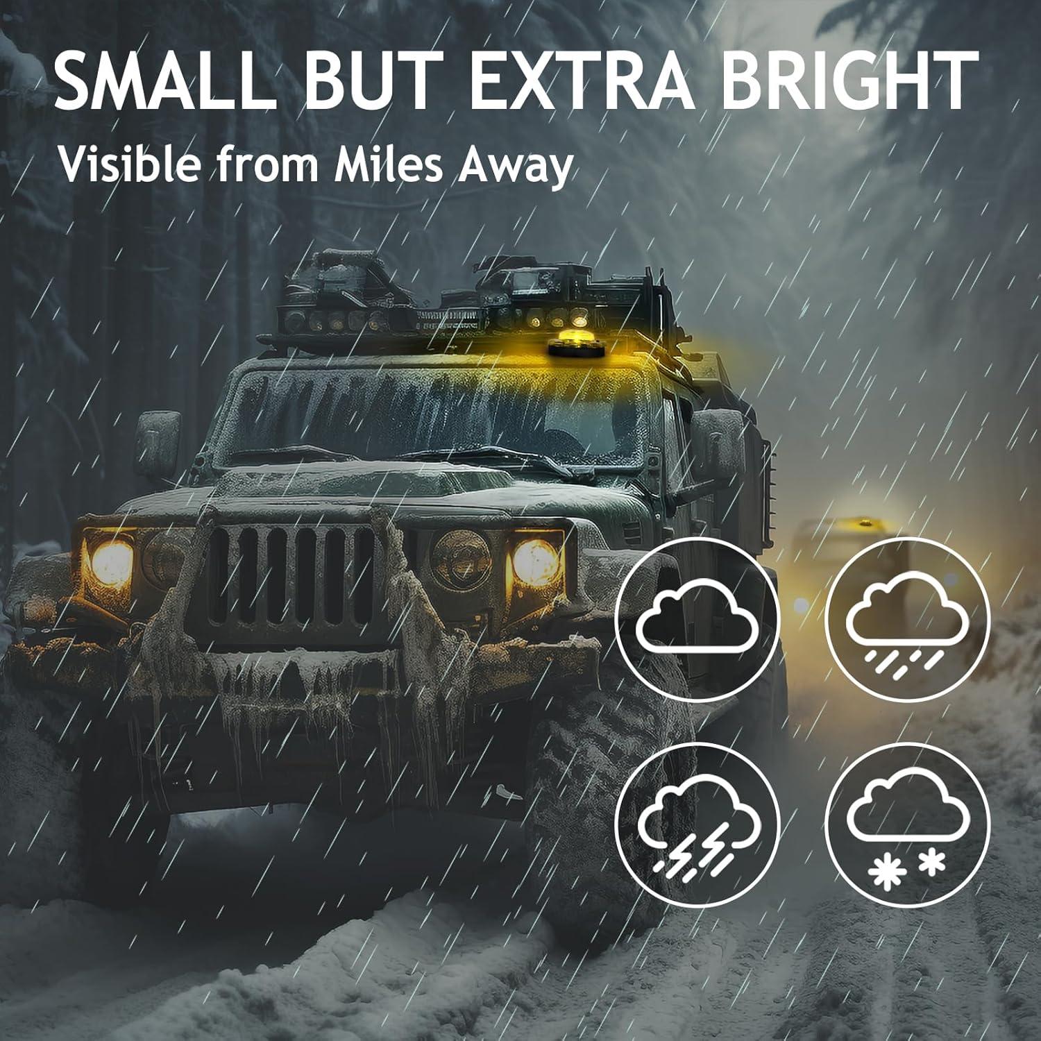 Paquete de 4 Balizas LED de Emergencia GT-Lite Amarillas