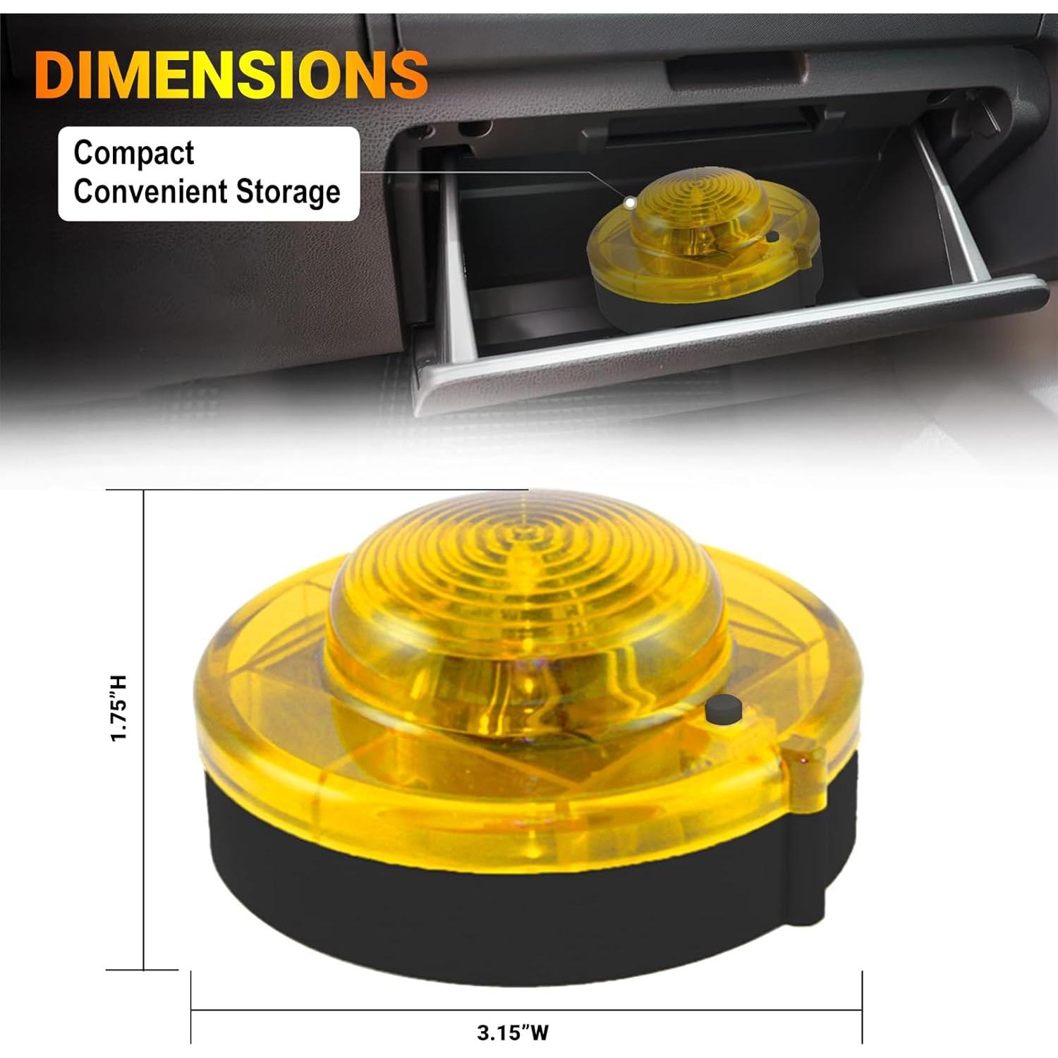 Paquete de 4 Balizas LED de Emergencia GT-Lite Amarillas