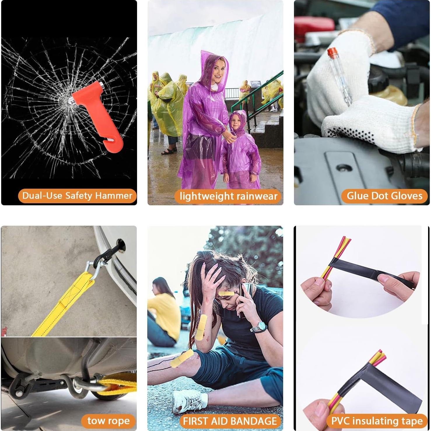 Kit de Emergencia en Carretera LIANXIN GJB-35 con Linterna y Cables