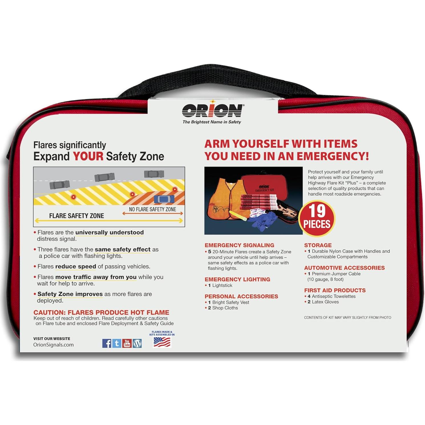 Kit de Señales de Emergencia Orion 8905 con Primeros Auxilios