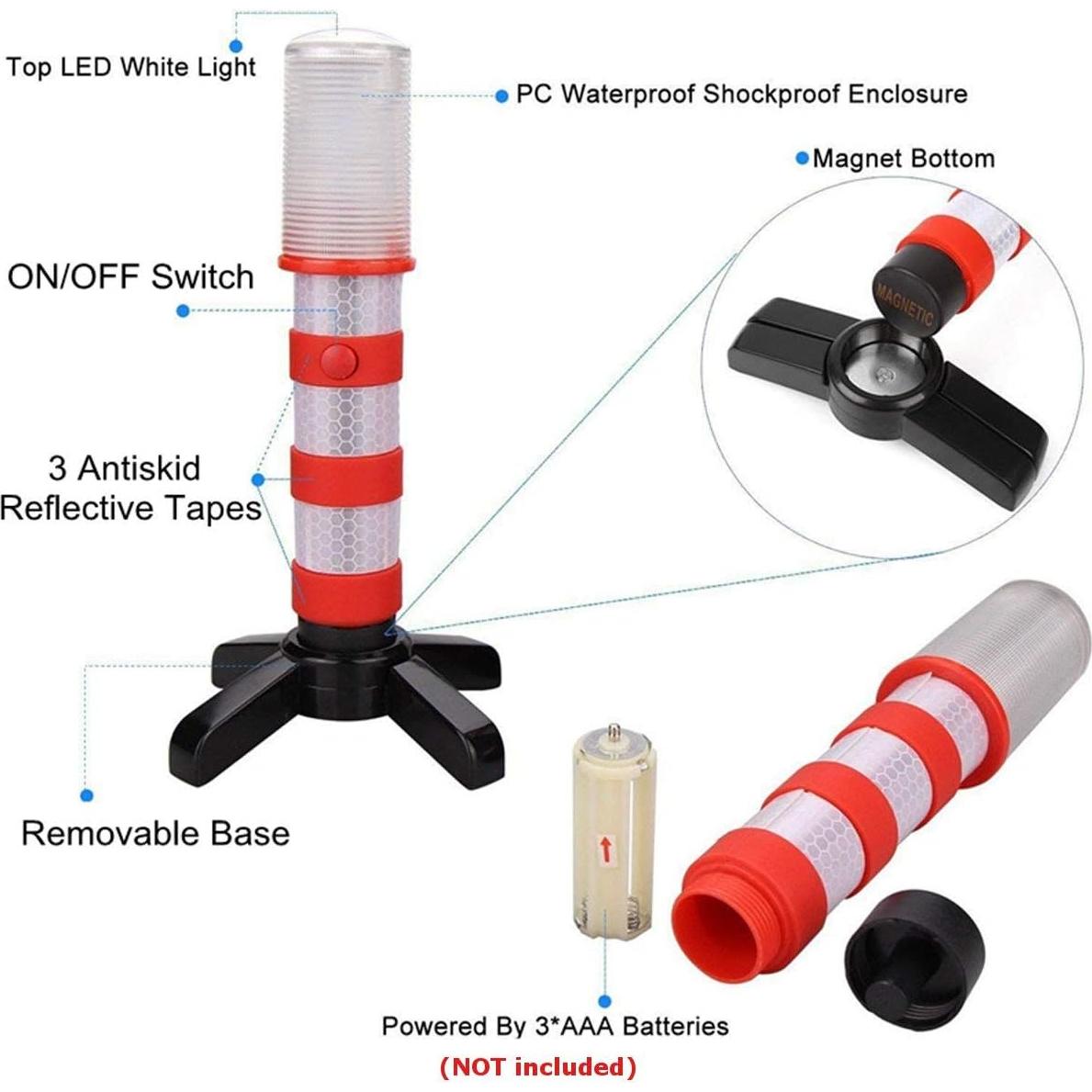 Kit de Flares de Emergencia LED 2 Piezas MACHSWON 3 Colores
