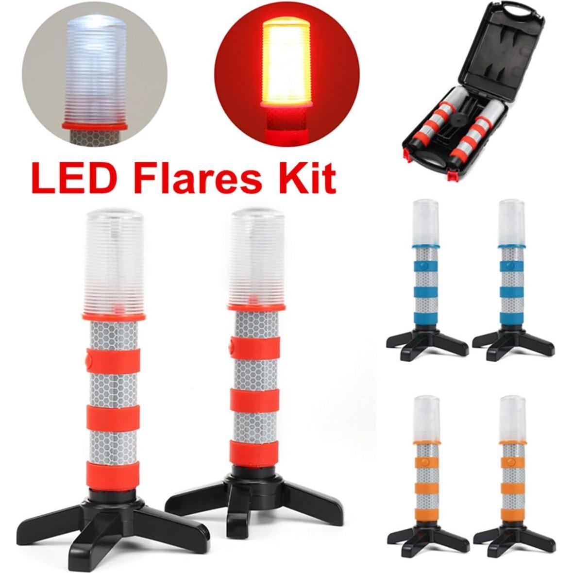 Kit de Flares de Emergencia LED 2 Piezas MACHSWON 3 Colores