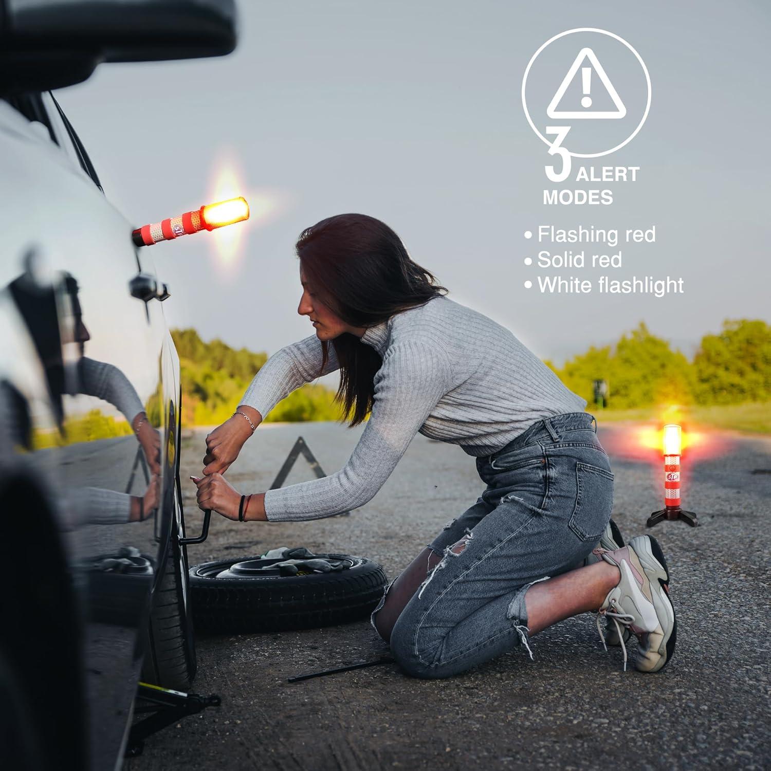 Kit de Seguridad Vehicular STP con Flares LED y Cables de Arranque