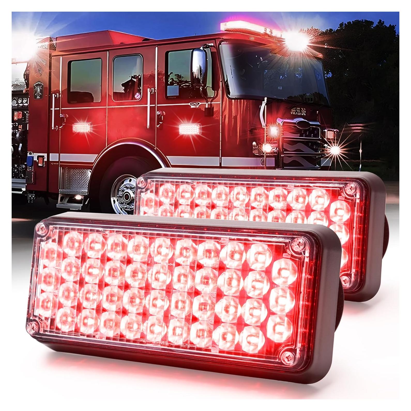 Luz Estroboscópica LED de Emergencia BooYu Y020-RR 2 Pcs Rojo