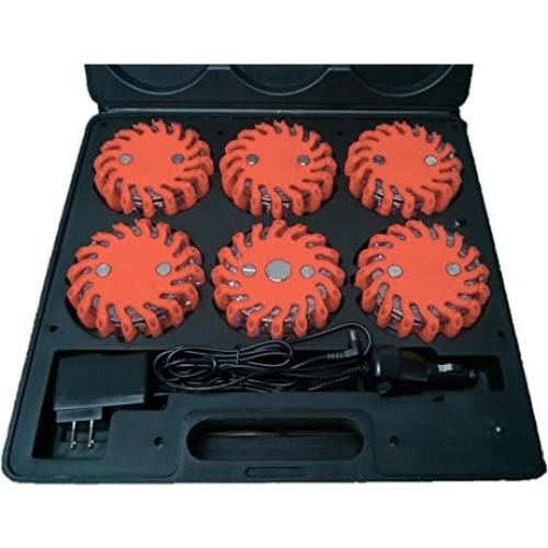 Caja de 6 Luces LED Recargables ESafety RPF16LM6 Rojo