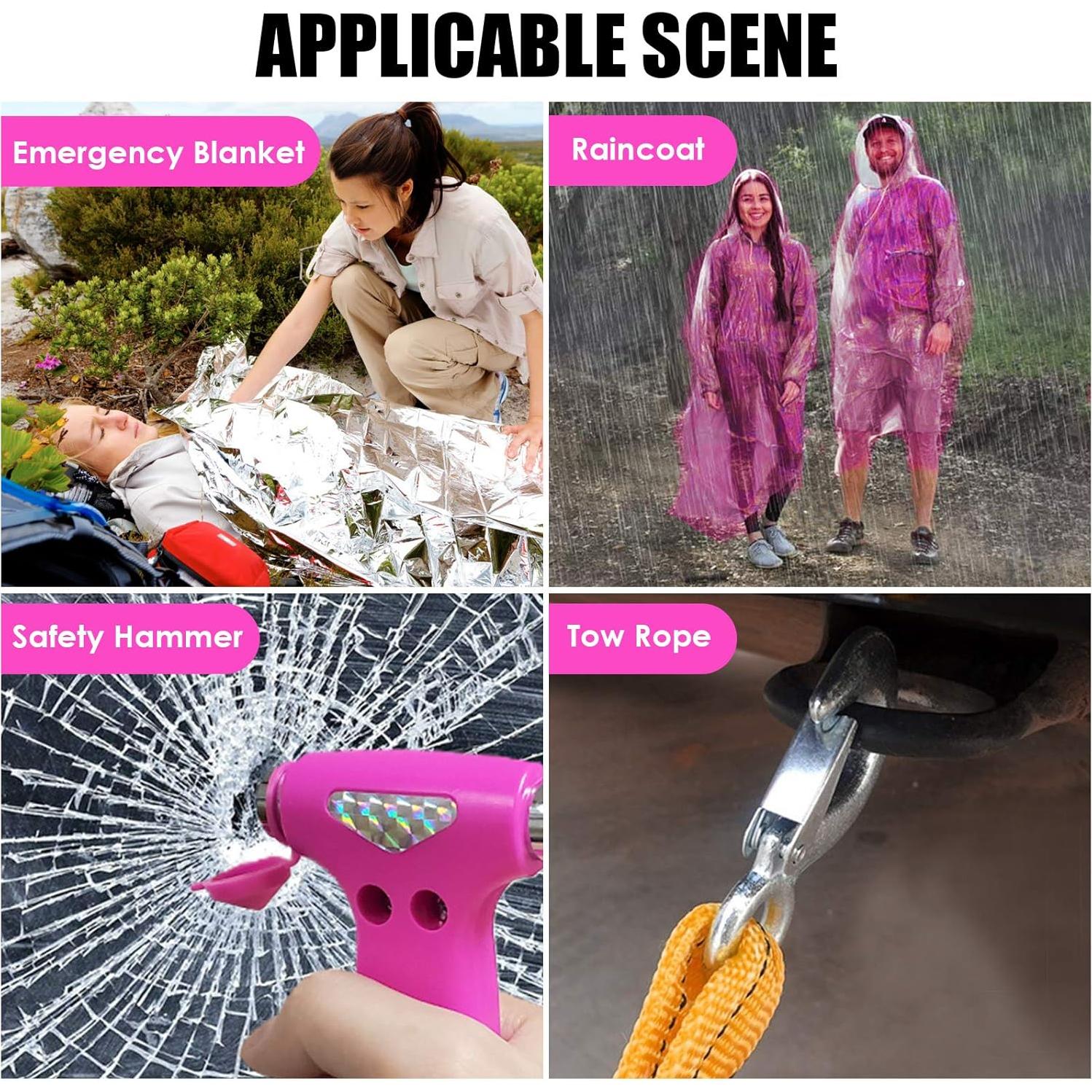 Kit de Emergencia para Automóviles Thinkwork Rosa 10 Piezas