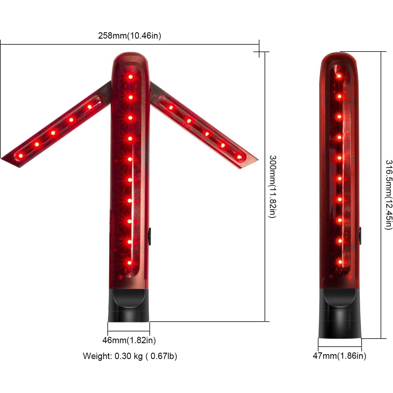 Bastón de tráfico BBMI con luz LED roja y base magnética