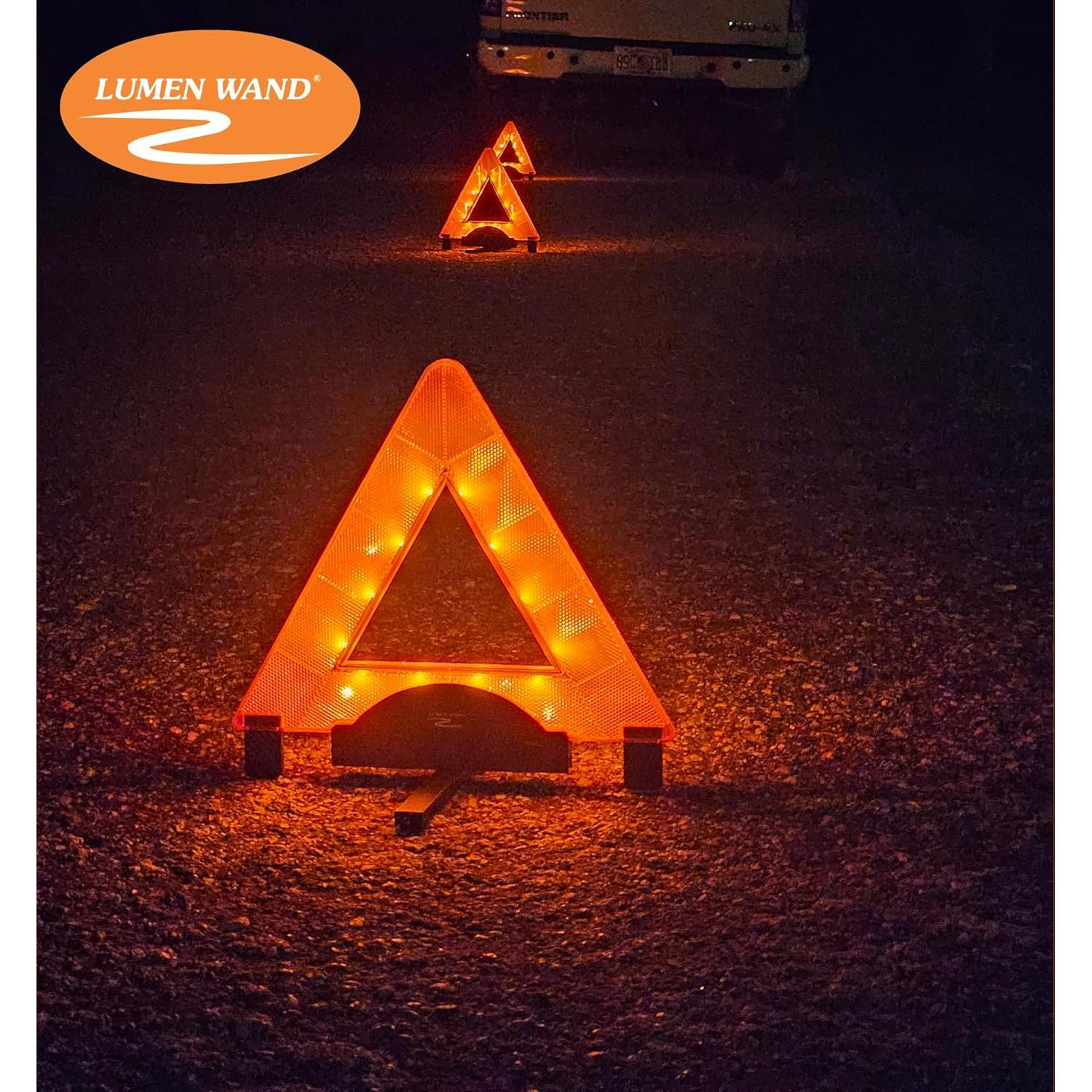 Triángulo de Emergencia Lumen Wand con LED y Base de Metal