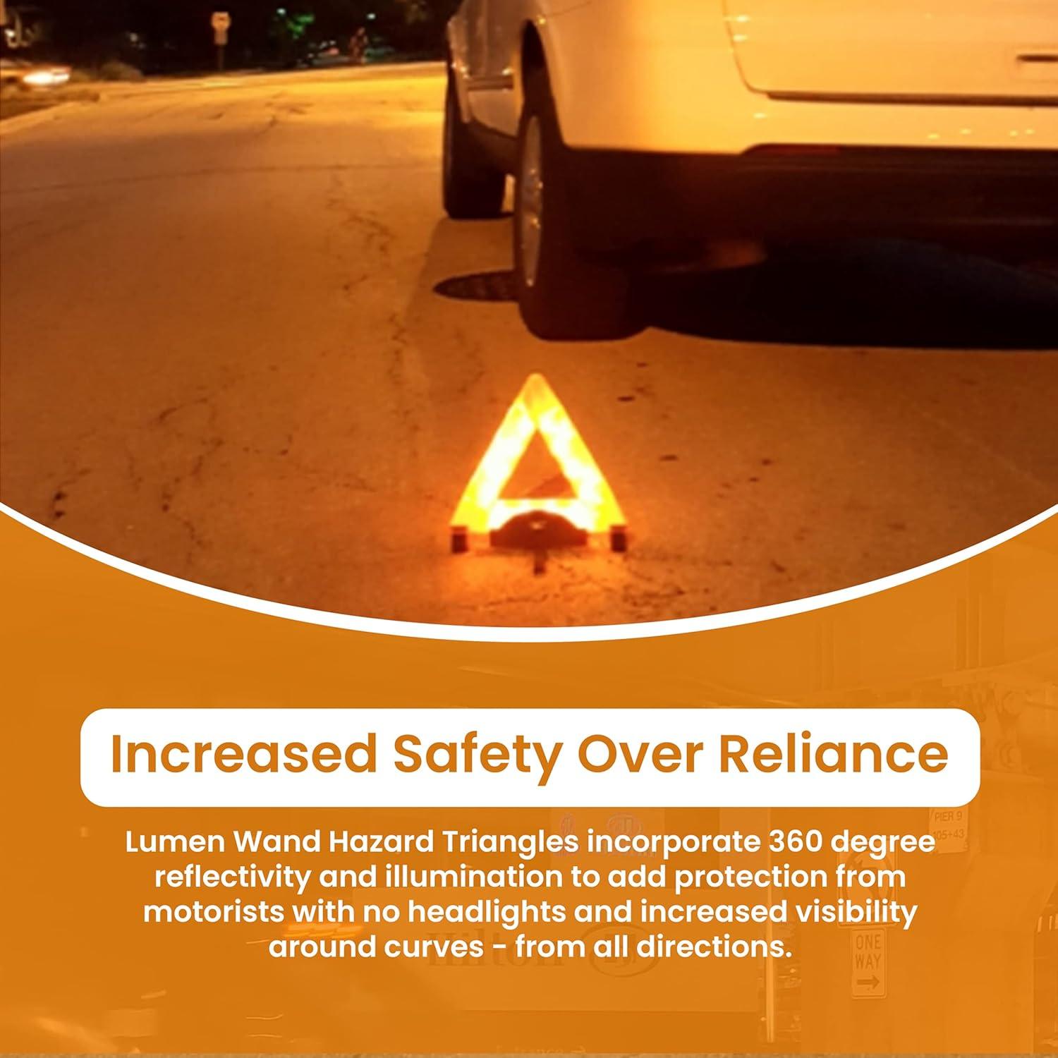 Triángulo de Emergencia Lumen Wand con LED y Base de Metal